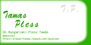 tamas pless business card