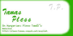 tamas pless business card